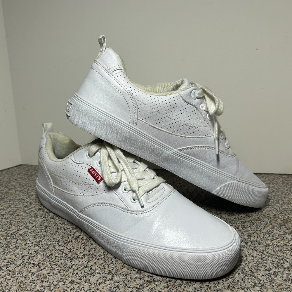Levi's Woodward Rugged Sneakers Men's Size 10 White Leather Lace Up 510241W931
